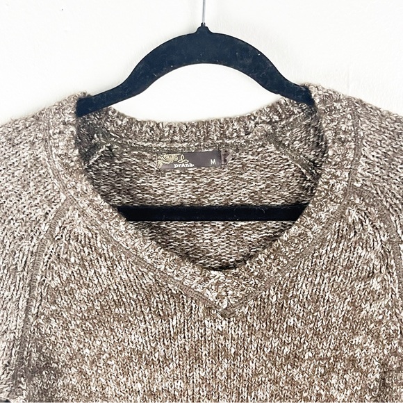PRANA Brown Marled Long Sleeves V-Neck Knit Cabin Sweater, Size Medium - Picture 7 of 8